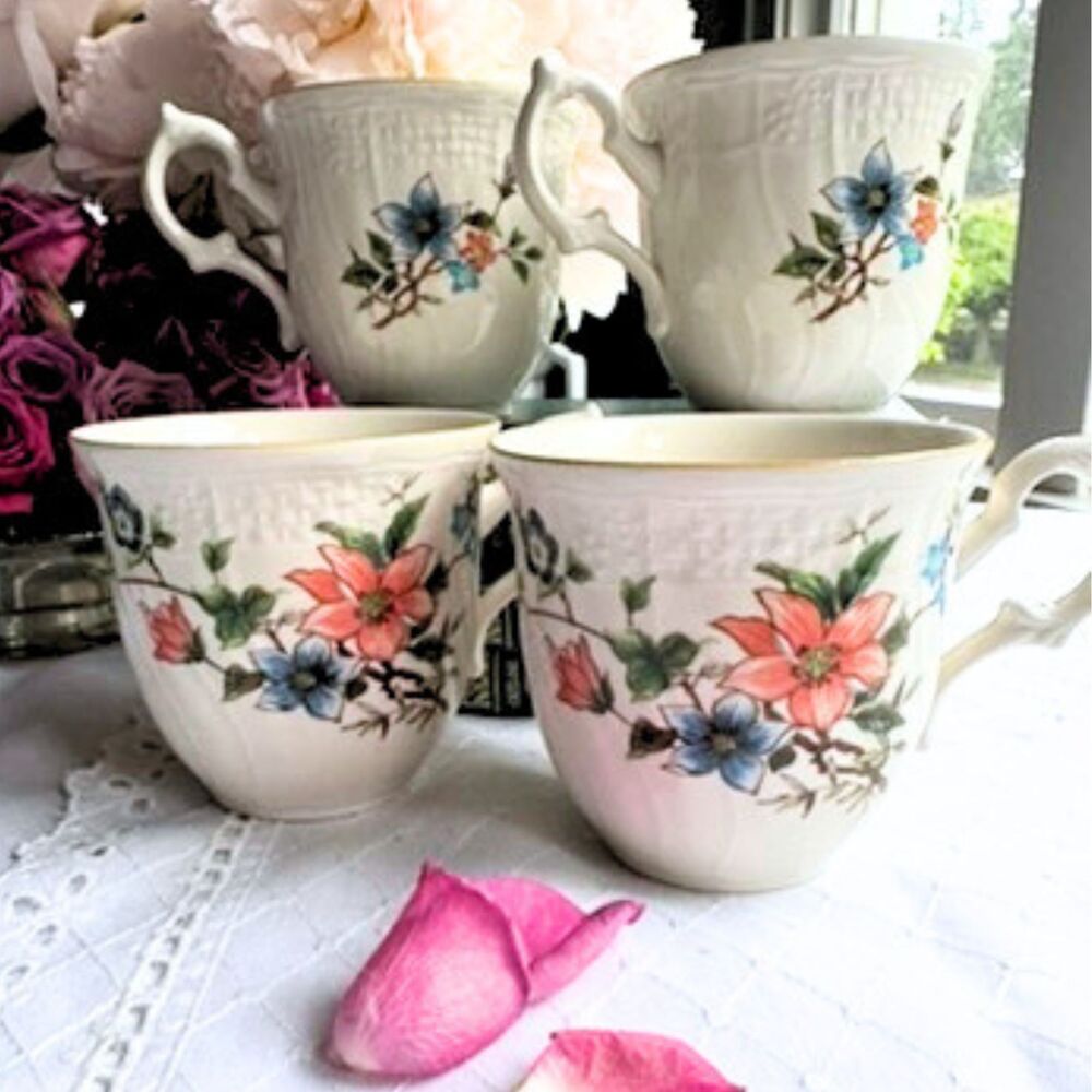 MIKASA Renaissance Monique 4 Teacups Replacement China Tea Party